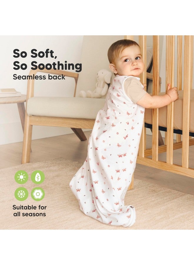 KeaBabies 2-Pack Organic Baby Sleep Sacks, 100% Cotton - Soft & Breathable 0.5TOG Baby Wearable Blanket, Toddler Sleeping Sack 6-18 months, Easy to Wear Transitional Swaddles for Newborns (Butterflies, M) - Image 3