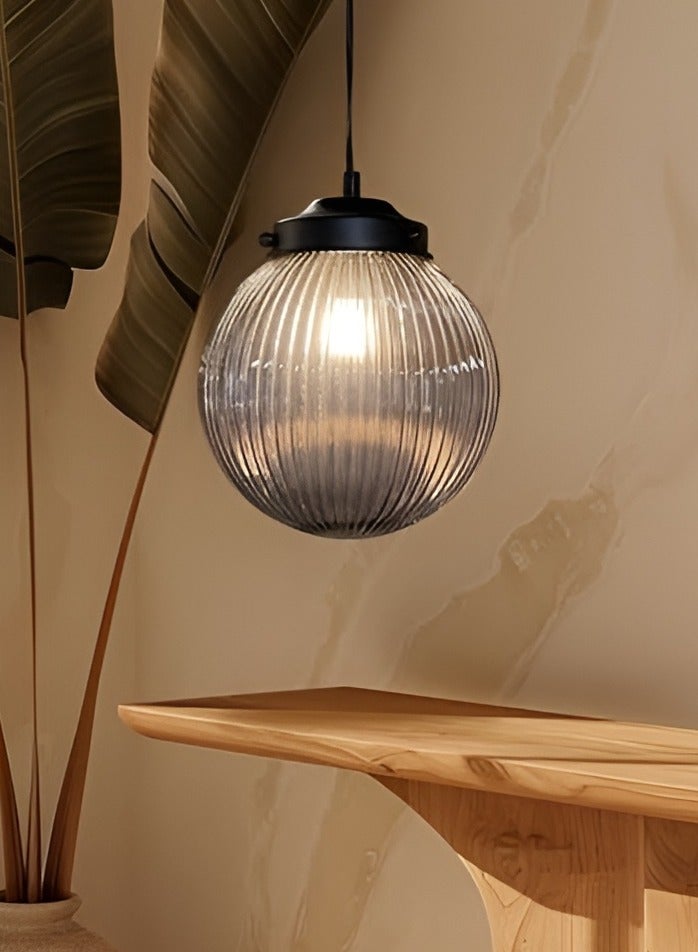 Grey Glass Hanging Pendant Light – Modern Ceiling Light Fixture for Kitchen, Dining Room, or Living Room  - Image 3