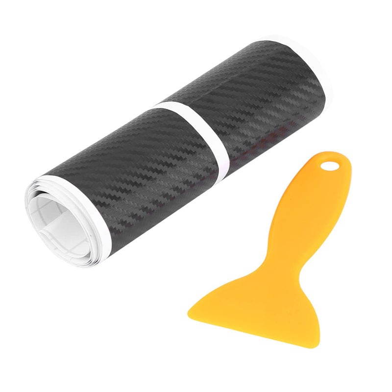 Car Door Sill Protector Carbon Fiber Anti Scratch Sticker Universal Fit Most Vehicles Protect Against Scratches Scuffs For Interior Black - Image 2