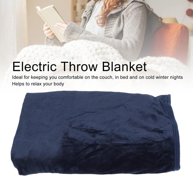 OUKA Heated Blanket, Flannel Material Soft Comfortable Warm Electric Throw Blanket for Home Relaxing Sleeping (Blue) - Image 2