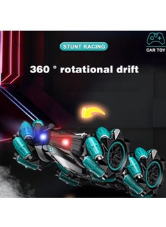 Beauenty Rechargeable 360° Rotation Remote Control Car| Best Remote Control Drift Stunt Toy Car| Rechargeable Car for kids (Green colour)| Best RC toy car| Premium toy Car with  effect | Spray RC toy car| Of  - Image 2