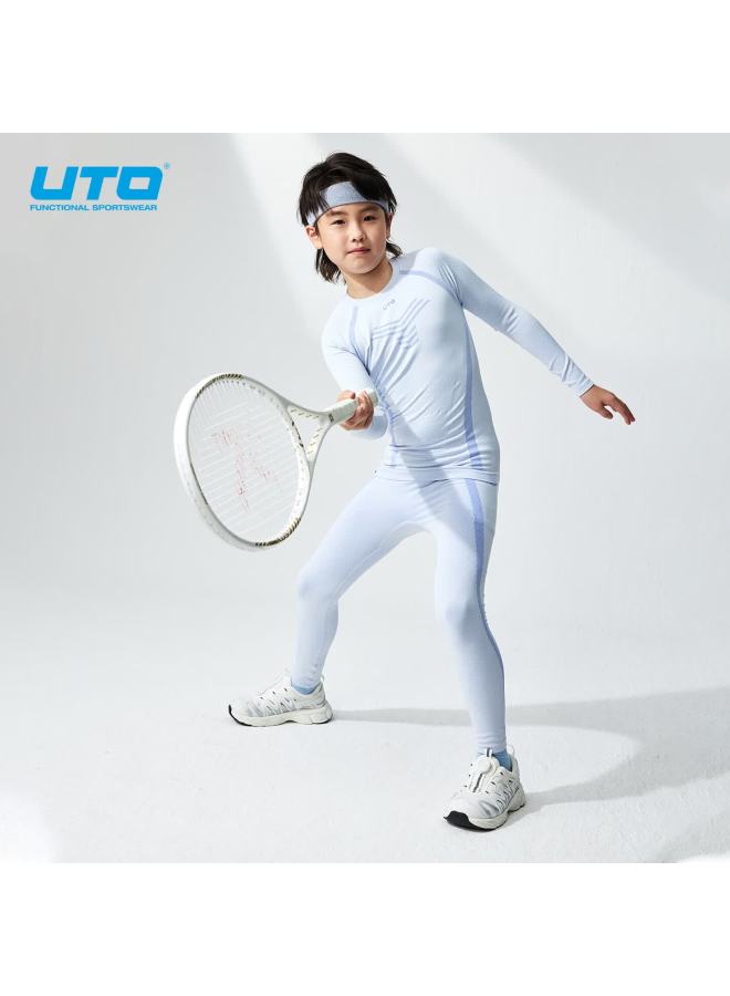 Uto Uni Kids Quick-dry Sports Set Running Ski Thermal Light Purple 130 - Image 4