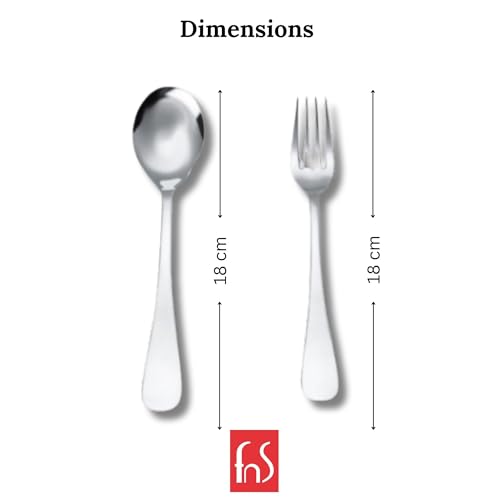 FNS Victoria Stainless Steel - 12 PCs Cutlery Set, 6 Dinner Spoons, 6 Dinner Forks, 1 Cutlery Hanging Stand, Elegant Design, Durable Stainless Steel, Ideal for Home, Dining, Kitchen Use, Silver Finish - Image 5