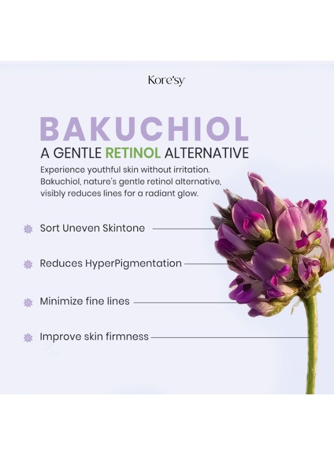 Kore'sy 1% Bakuchiol Serum –Anti-Aging Retinol Alternative Serum, Blur Fine Lines, Anti-Wrinkles, Pore shrink and Soothing Pimples, Hydrate Facial Skin - Image 2
