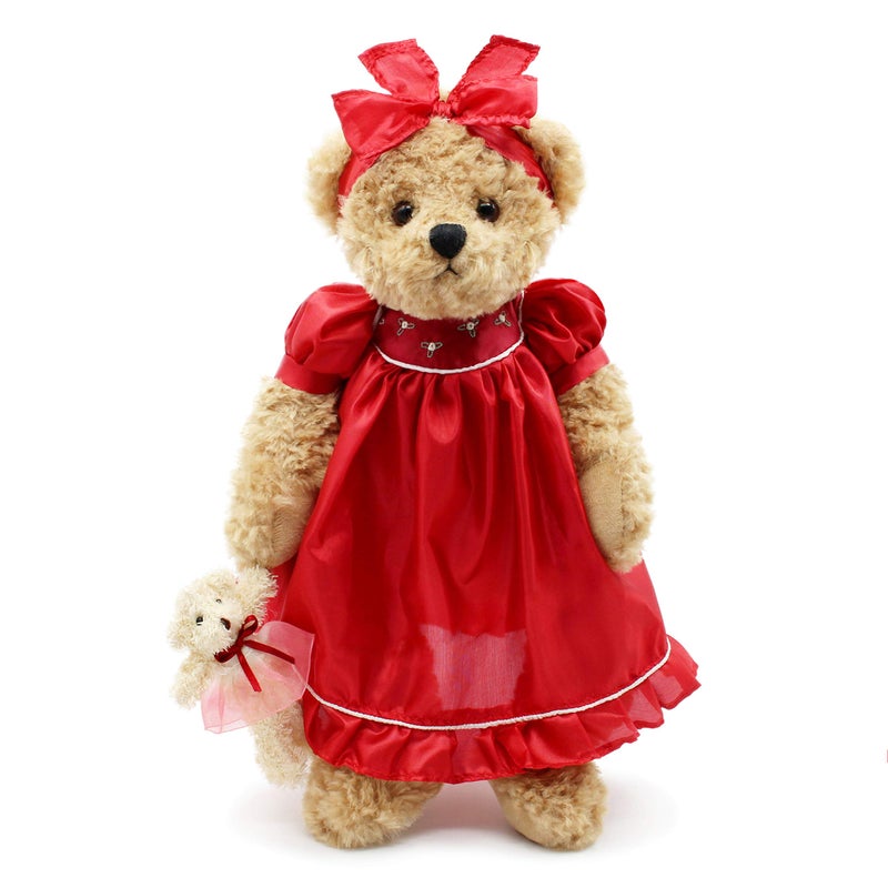 oits cute oitscute Teddy Bears Baby Cute Soft Plush Stuffed Animal Toy for Girl Women 16 Red Lace - Image 2