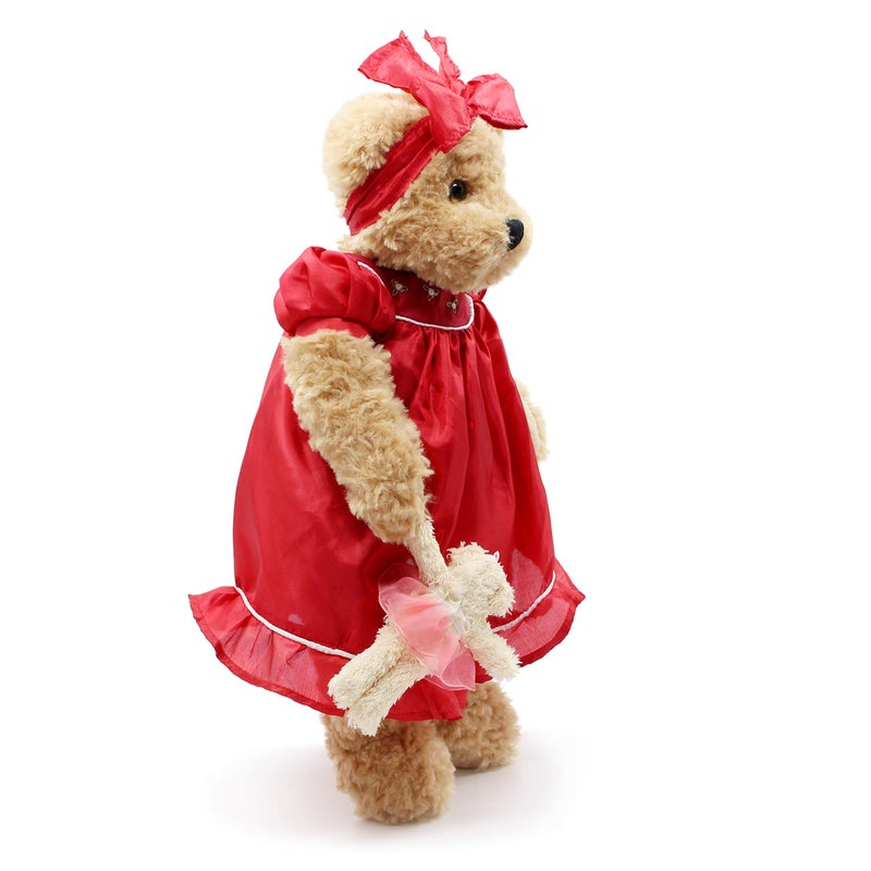 oits cute oitscute Teddy Bears Baby Cute Soft Plush Stuffed Animal Toy for Girl Women 16 Red Lace - Image 3