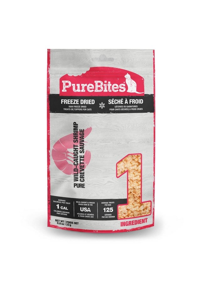 PureBites Shrimp Freeze Dried Cat Treats, 1 Ingredient, Made in USA, 0.8oz - Image 1