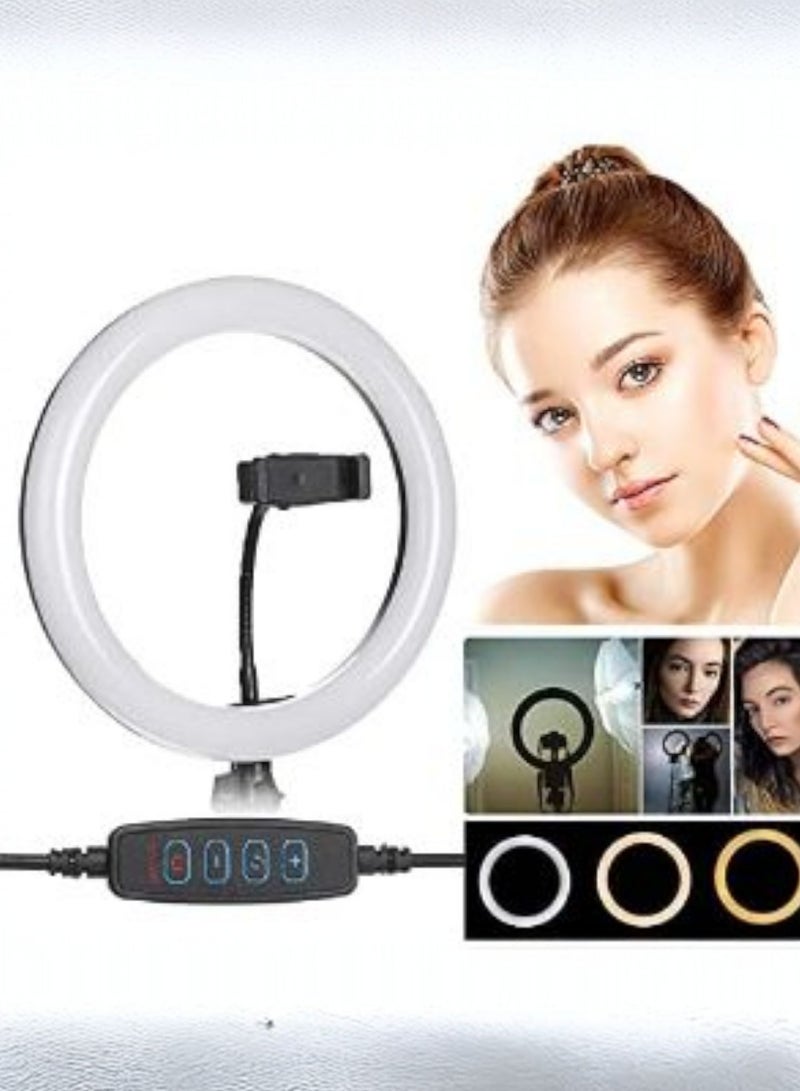 26cm LED Ring Light Dimmable Ring Light with Smartphone Holder - Image 1