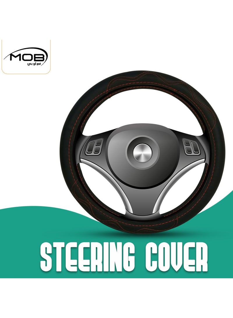 MOB Anti Slip Steering Wheel Protector PU Leather Steering Wheel Cover - Image 1