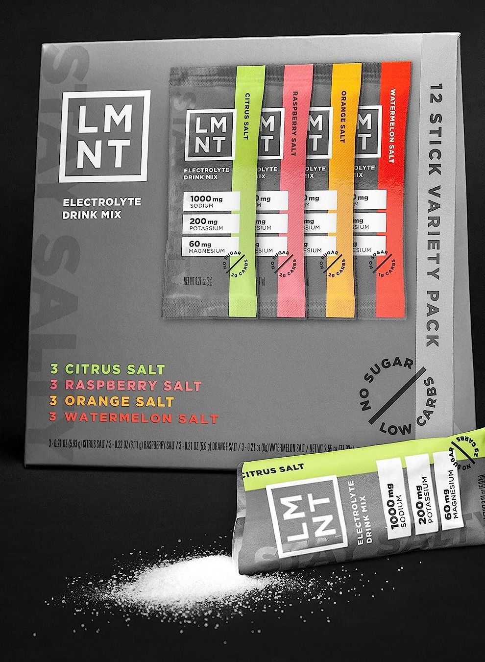 Keto Electrolyte Powder Packets Paleo Hydration Powder No Sugar Variety Pack 12