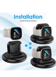SYOSI Charger Compatible with Fitbit Sense/Fitbit Versa 3 Charging Dock, Anti-Slip Replacement Cable Stand Station 100cm Cord Accessories Cradle Base Holder for Sense/Versa 3 Smartwatch  - Image 2