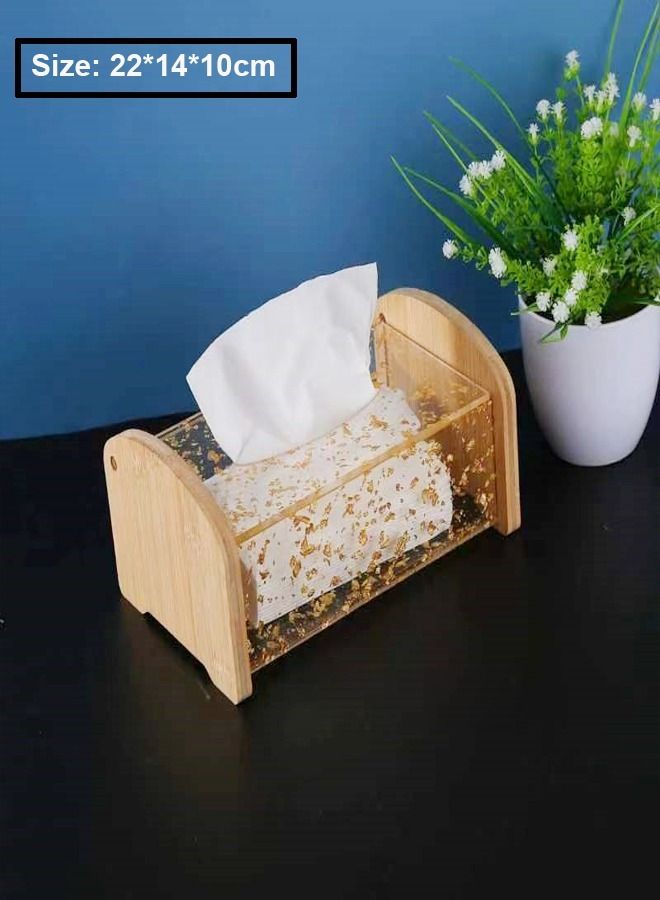 fashionhome Wooden Tissue Box Holder Cover Rectangular Removable Tissue Dispenser Organizer with Smooth and Large Opening for Office Kitchen Living Room Bedroom Bathroom 22 x 14 x 10 Centimeter - Image 5