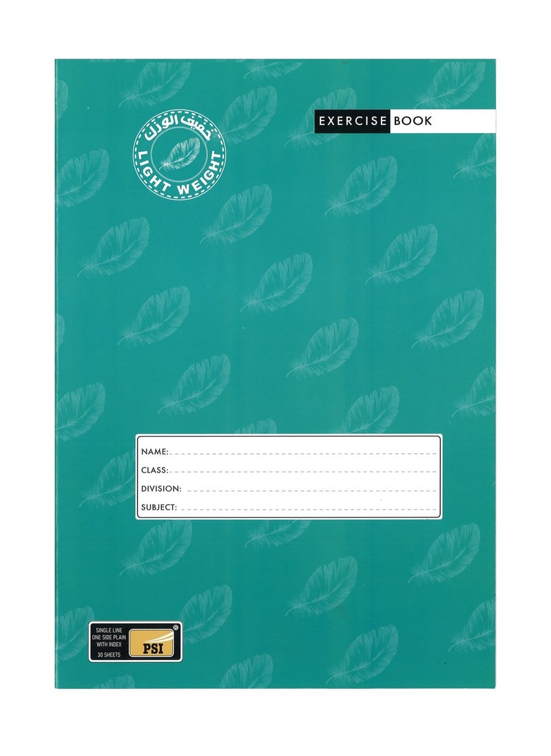 Psi - 3-Piece A4 Size Light Weight Single Lined Notebook With One Side Plain 30 Sheets - Image 1