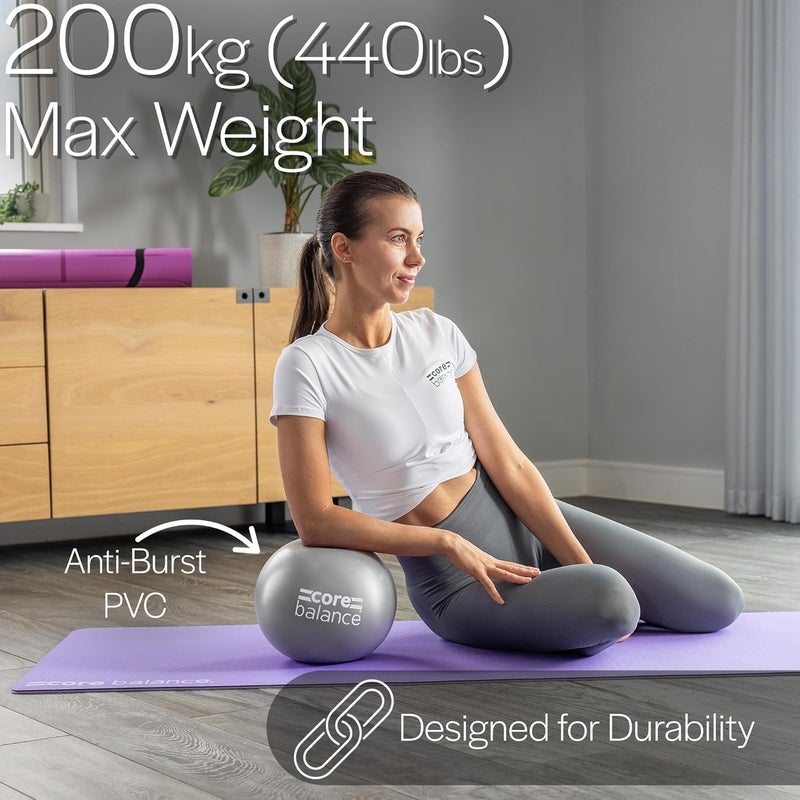 Core Balance 9 Inch Anti Burst Pilates Ball - Mini Exercise Ball for Yoga, Barre, Stretching and Core Stability Workout - Image 3