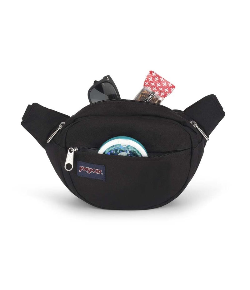 JanSport Fifth Avenue Fanny Pack Crossbody Bags for Women, Men - Stylish, Durable Waist Bag with Adjustable Belt, Main Zippered Pocket, Quick Stash Pocket, Travel Essentials, Black - Image 3