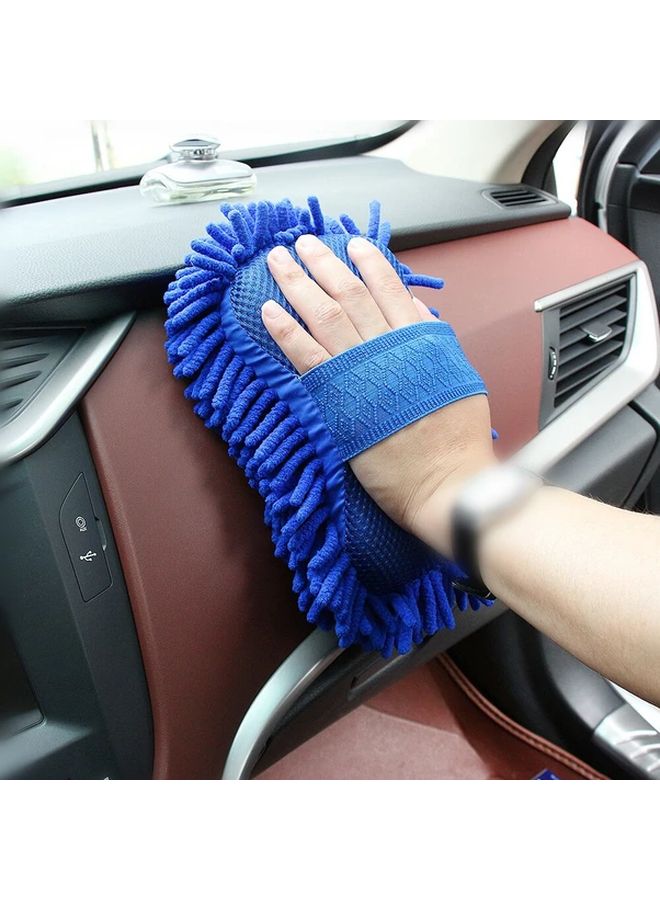 Blue Microfiber Car Wash Sponge Brush for Auto Motorcycle Home Easy to Use - Image 4