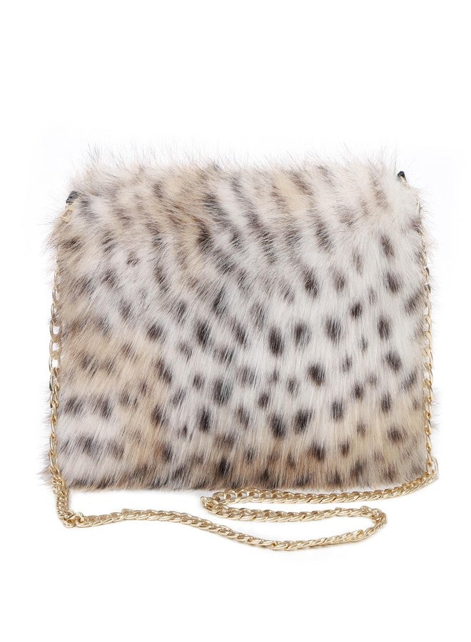 LA CARRIE Faux Fur Crossbody Bags for Women Shoulder Bag Purse Handbags Shoulder Strap(Khaki Leopard Printed) - Image 1