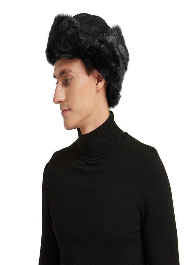 Aurya Winter Trooper Hat Ushanka with Faux Fur, Waterproof and Windproof Aviator Trapper Cap for Skiing, Hunting, Cold Weather (Black) - Image 5