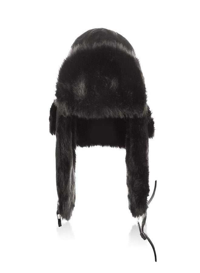 Aurya Winter Trooper Hat Ushanka with Faux Fur, Waterproof and Windproof Aviator Trapper Cap for Skiing, Hunting, Cold Weather (Black) - Image 3