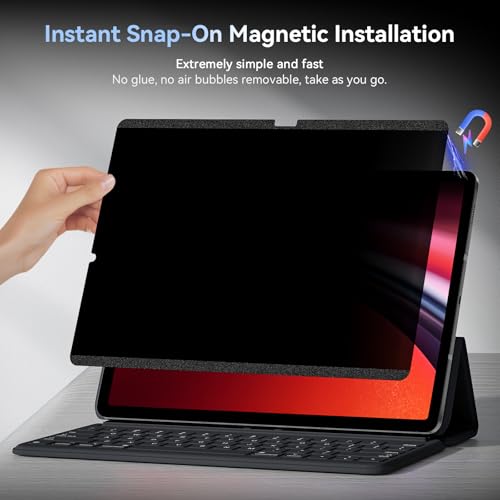 Protescreen Magnetic Privacy Screen Protector for Samsung Galaxy Tab S9 Plus/Tab S9 FE+ Plus/S7 FE 5G / S8/S7 Plus 12.4 Inch Filter Anti Glare Blue Light Screen Removable Screen Protector,Anti-Spy,Bubble Free - Image 5