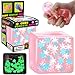 YVBBHE Pink Squeeze Cube with Glow in The Dark Snowflakes InsideSquishy Fidget Gummy Toys Luminous Sensory Toys for Kids Autism Maltose Balls for Anxiety Stress Relief Gifts for Kids - Image 2