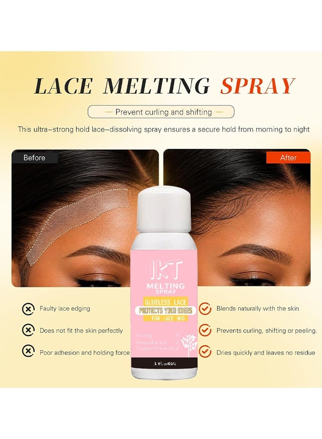IKT Lace Melting Spray, Thin Silicone Hair Replacement Adhesive, Glueless Wig Adhesive, Long Lasting Fixation For Poly And Lace Wigs, Wigs, Wig Systems, Invisible, Waterproof Adhesive, Wig Melting Spray & Hair Adhesive For Wigs, 100ml - Image 5