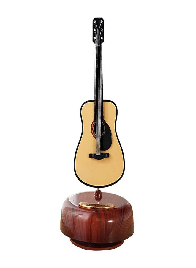 AUGEN Exclusive Music Box Musical 360° rotatable Carousel Children's Wooden Men and Women Birthday Creative Christmas Valentine's Day Gift Home Decoration (Guitar) - Image 1