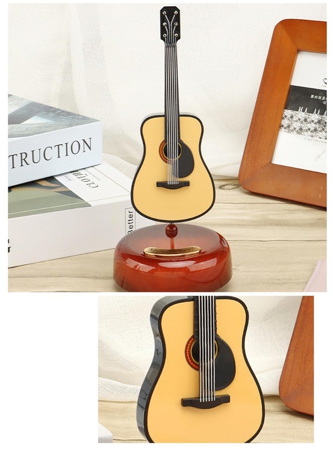 AUGEN Exclusive Music Box Musical 360° rotatable Carousel Children's Wooden Men and Women Birthday Creative Christmas Valentine's Day Gift Home Decoration (Guitar) - Image 2