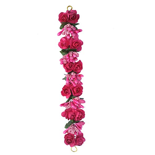 Maahal™ Stylish Juda Gajra Bun Hair Flower Gajra for Wedding and Parties Use for Women, Hair Accessories, Pink - Image 2
