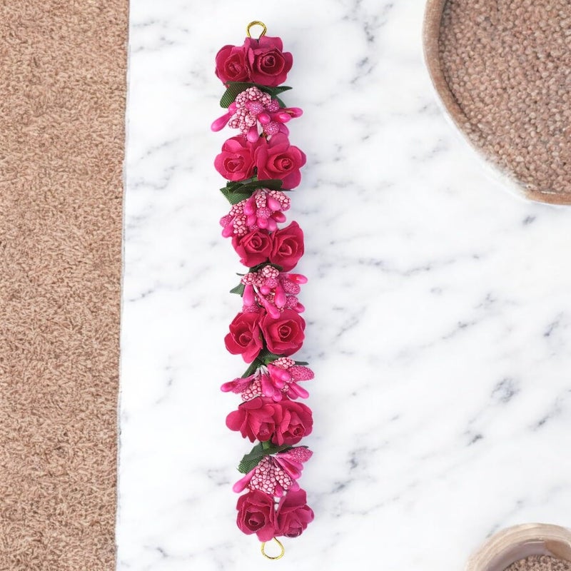 Maahal™ Stylish Juda Gajra Bun Hair Flower Gajra for Wedding and Parties Use for Women, Hair Accessories, Pink - Image 5