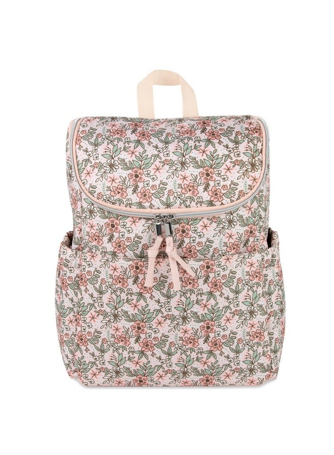 بيبي إيسينشيلز حقيبة ظهر متعددة الاستخدامات للحفاضات وحقيبة سفر للحفاضات مع وسادة تغيير وأشرطة عربة الأطفال (زهرية طازجة) - Image 2