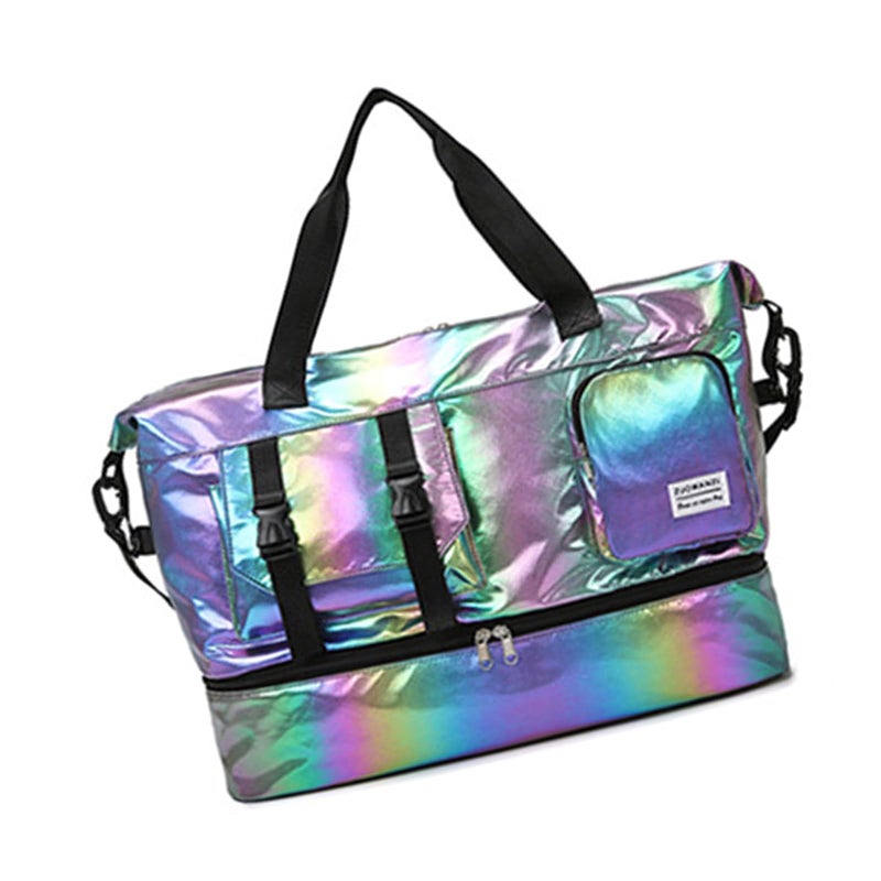 Large Capacity Waterproof Gym Bag With Dry Wet Compartment Black - Image 2