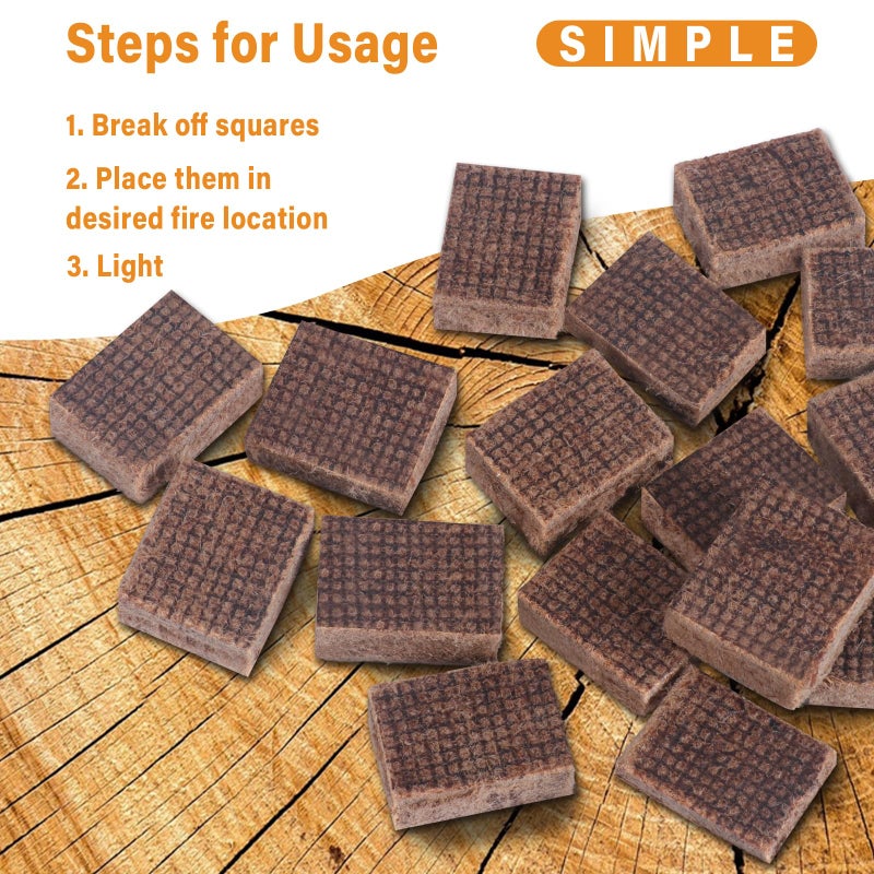HGD (200pcs) Fire Starters for Campfires, Natural Charcoal Starters,Chimney Starter for Charcoal Grill, Indoor Outdoor Use, Weather-Resistant - Image 4