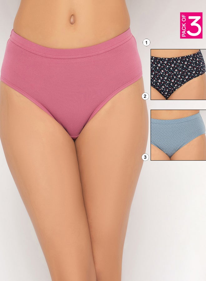 Clovia Pack of 3 - Mid Rise Hipster Briefs with Inner Elastic - Image 1