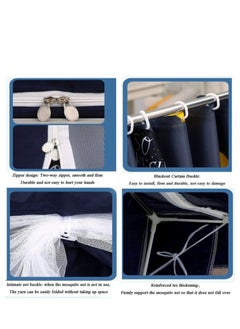 Y&D Bed Canopy Tents Curtain Blackout Curtain Single Bed Tent Curtain Student Shading Cloth Bed Canopy Mosquito Net Student Sleep Privacy Protection  - Image 5