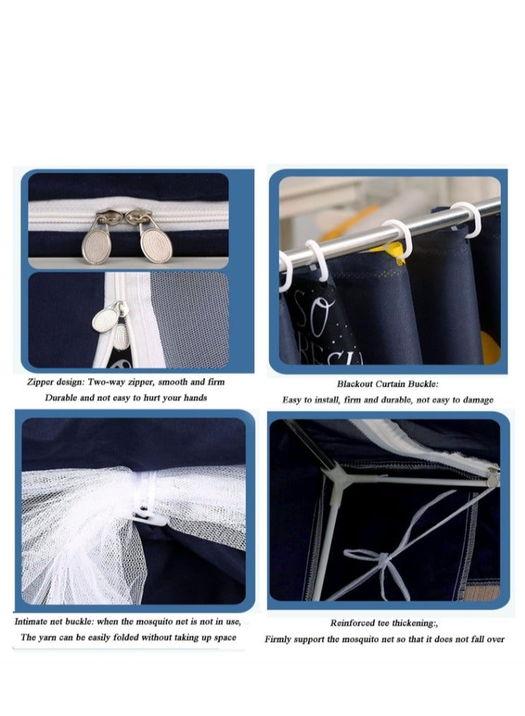 Bed Canopy Tents Curtain Blackout Curtain Single Bed Tent Curtain Student Shading Cloth Bed Canopy Mosquito Net Student Sleep Privacy Protection