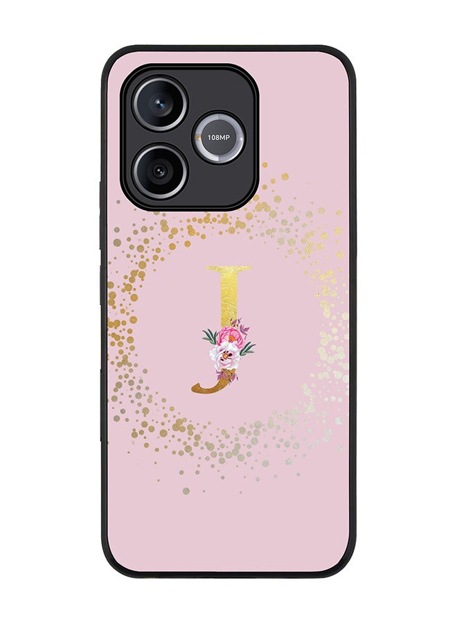 Stylizedd For Honor 600 Lite / 500 Smart / Honor X80i Case,Slim fit Camera Protection, Shockproof Thin Phone cover  - Custom Monogram Floral - J  (Pink ) - Image 1