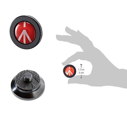 Manfrotto لوحة إطلاق سريعة مدمجة من الألمنيوم الصلب من مانفروتو للحامل الثلاثي المدمج، أسود (ROUND-PL) - Image 3