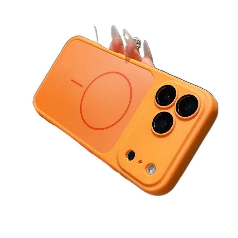 Acrylic MagSafe Case for iPhone 16 / 16 Plus / 16 Pro / 16 Pro Max with Shockproof and Drop Protection plus Shockproof plus Strong Magnetic plus Scratch Resistant in Orange - Image 1