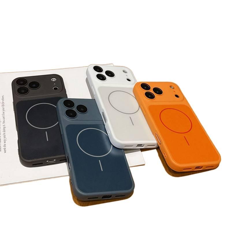 Acrylic MagSafe Case for iPhone 16 / 16 Plus / 16 Pro / 16 Pro Max with Shockproof and Drop Protection plus Shockproof plus Strong Magnetic plus Scratch Resistant in Orange - Image 2