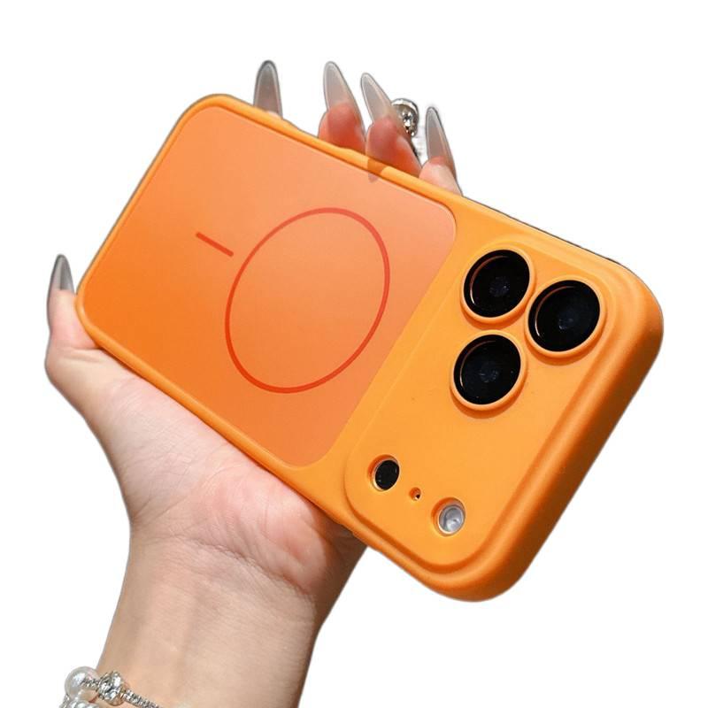 Acrylic MagSafe Case for iPhone 16 / 16 Plus / 16 Pro / 16 Pro Max with Shockproof and Drop Protection plus Shockproof plus Strong Magnetic plus Scratch Resistant in Orange - Image 3
