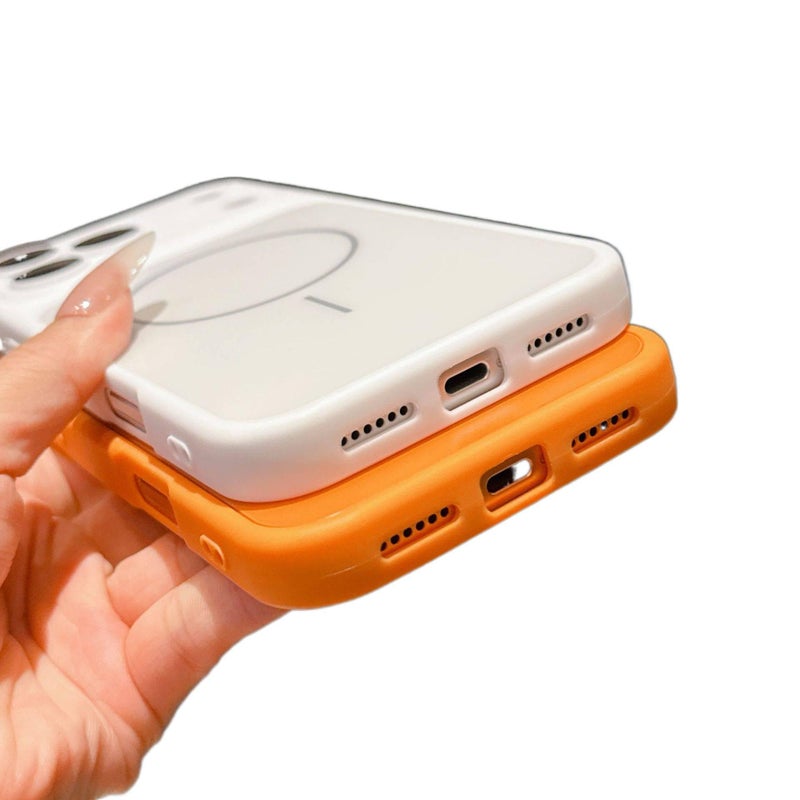 Acrylic MagSafe Case for iPhone 16 / 16 Plus / 16 Pro / 16 Pro Max with Shockproof and Drop Protection plus Shockproof plus Strong Magnetic plus Scratch Resistant in Orange - Image 4