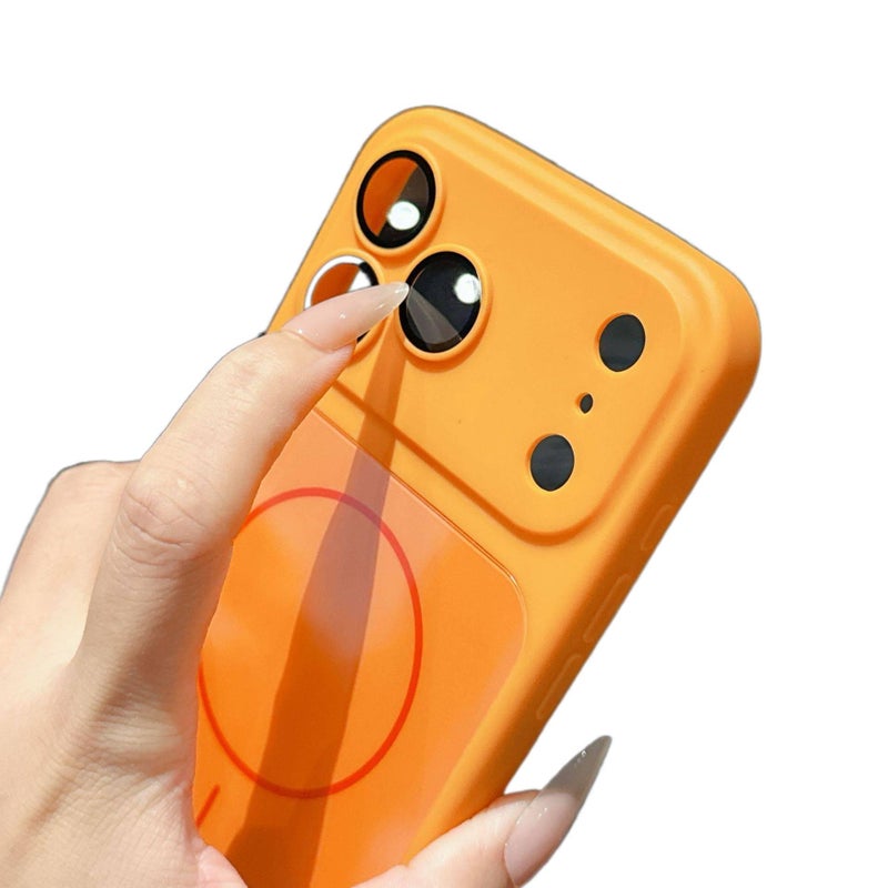 Acrylic MagSafe Case for iPhone 16 / 16 Plus / 16 Pro / 16 Pro Max with Shockproof and Drop Protection plus Shockproof plus Strong Magnetic plus Scratch Resistant in Orange - Image 5