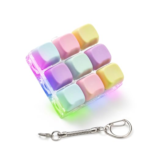 mintcaps Keyboard Fidget Toy Fidget Keychain with Led Light Button Keyboard Clicker Fidget Toy for Adults Stress Relief Keyboard Fidget Clicker Style B - Image 1