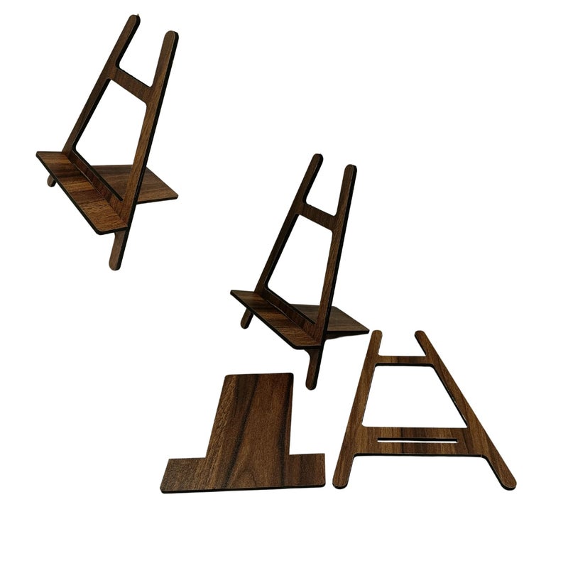 Snoogg Pack of 2 Size 9 inch Tabletop Wood Easel Display Stand for Artist Canvas, Craft Painting, Photos, Cards, Phone, and Weddings. - Image 1