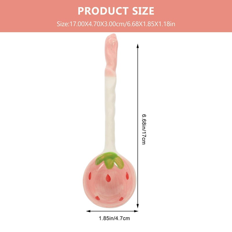 Large Ceramic Strawberry Spoons Set Of 2 For Fruit Serving And Home Kitchen Decoration - Image 3
