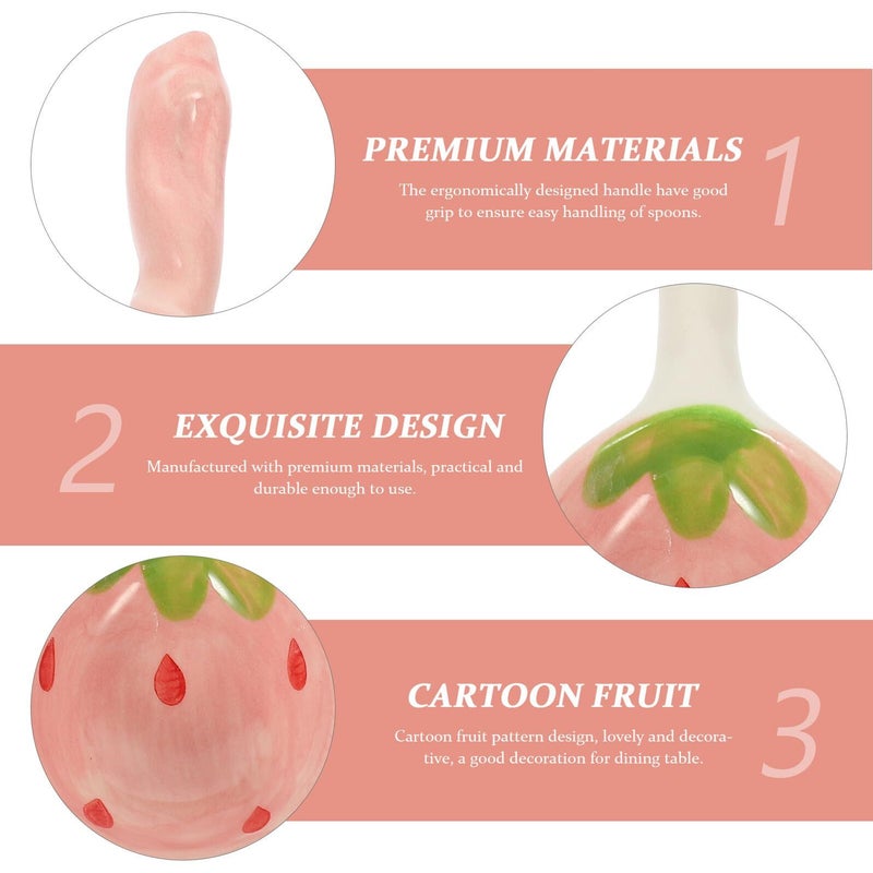 Large Ceramic Strawberry Spoons Set Of 2 For Fruit Serving And Home Kitchen Decoration - Image 4