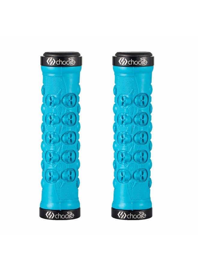 Choose Mountain Bike Grips Bicycle Handlebar Grips Double Lock on MTB Grips BMX Folding Bike Grip Blue - Image 1