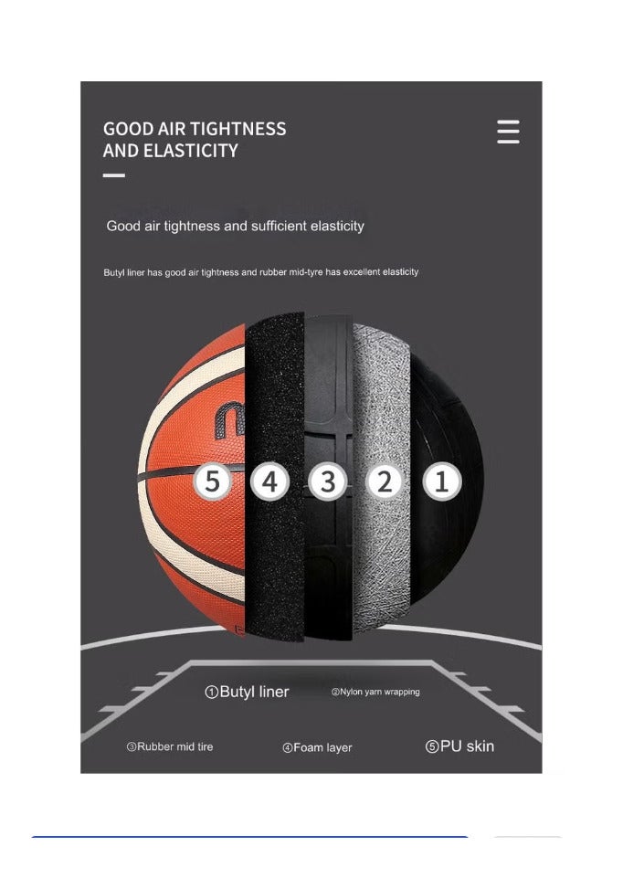 molten Fiba Approved Top Grain Leather Basketball  - Image 4