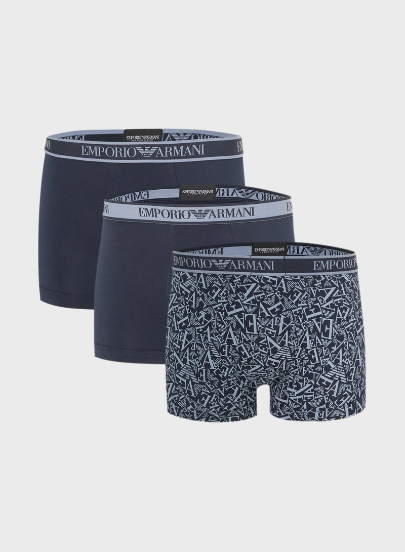 EMPORIO ARMANI 3 Pack Of Logo Boxers - Image 1